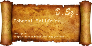 Dobrosi Szilárd névjegykártya